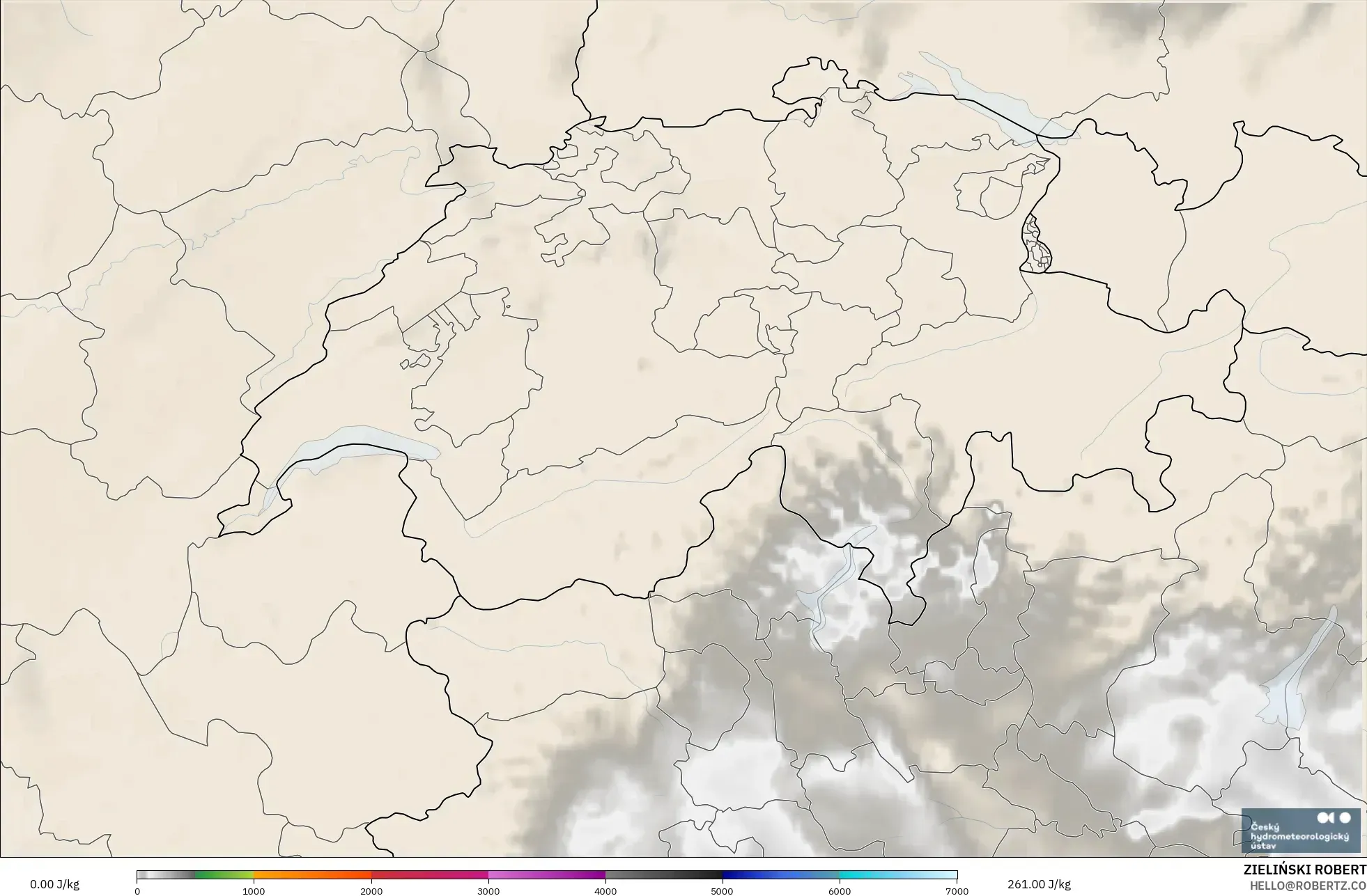 ALADIN CZ 2.3 km model - İsviçre, CAPE