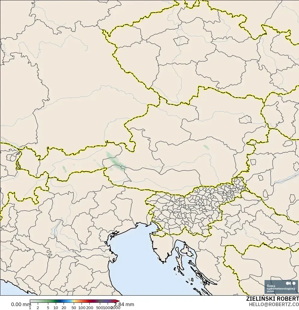 ALADIN CZ 2.3 km model - Avusturya, Yağış Birikimi