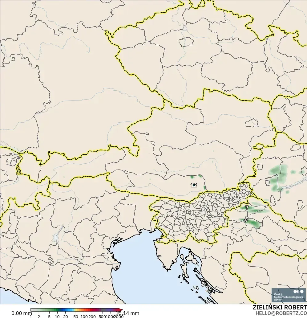 ALADIN CZ 2.3 km model - Avusturya, Yağış Birikimi