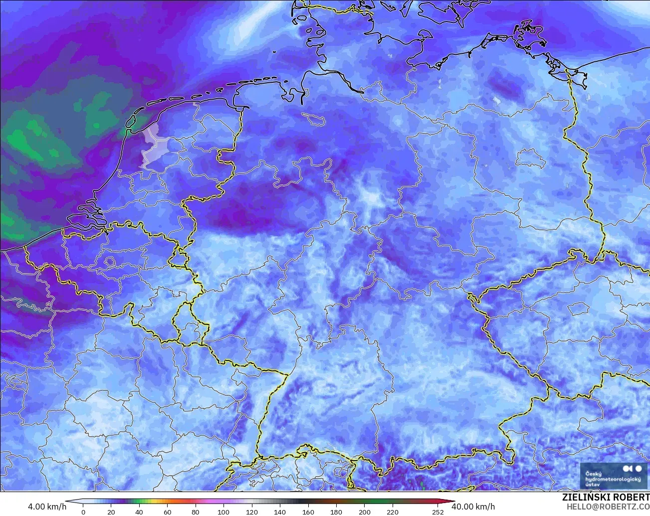 ALADIN CZ 2.3 km model - Almanya, Rüzgâr Esintileri