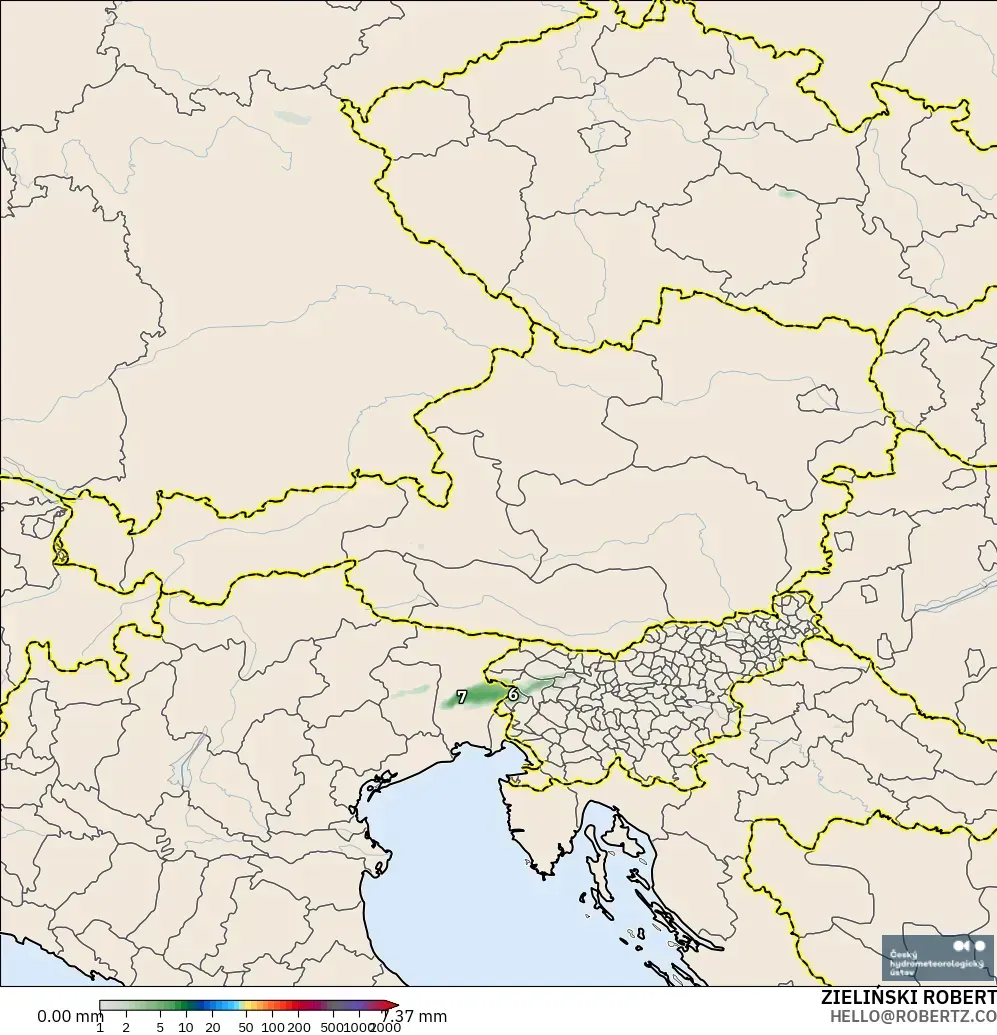 ALADIN CZ 2.3 km model - Avusturya, Yağış Birikimi