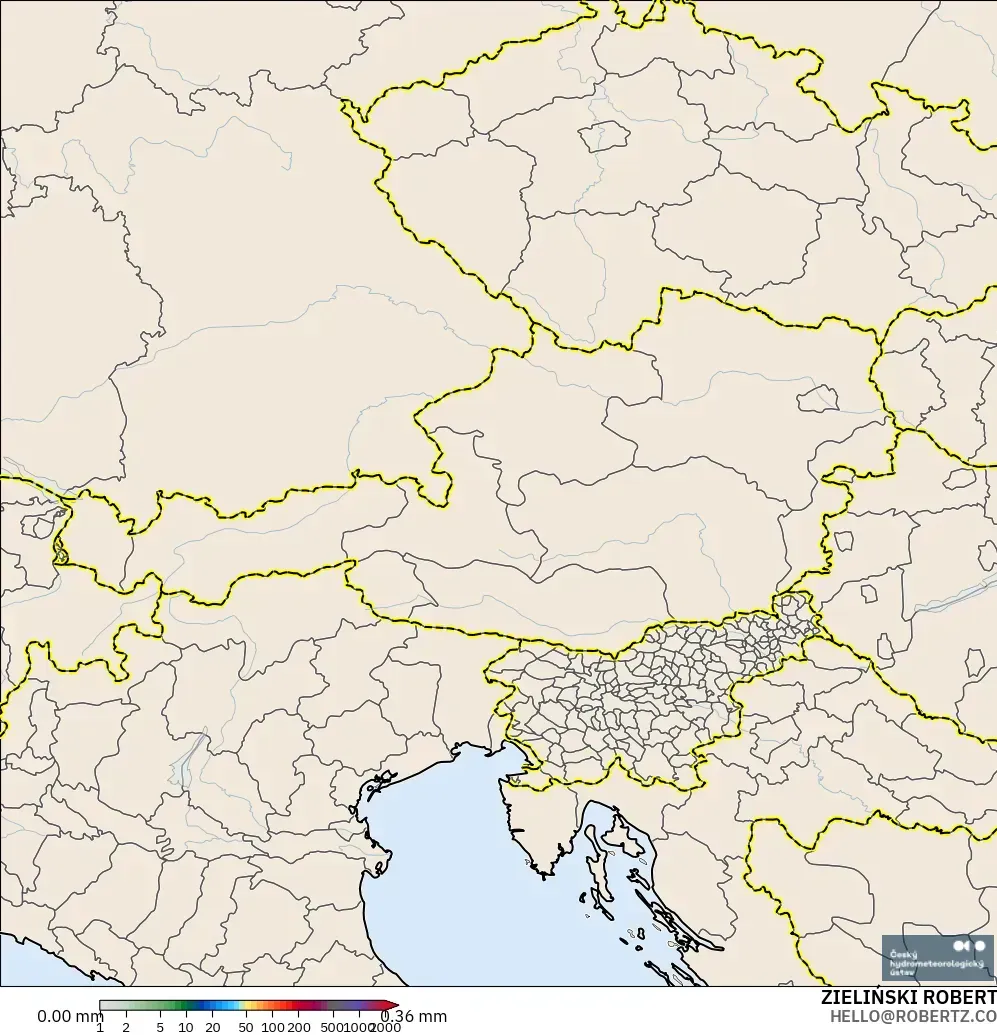 ALADIN CZ 2.3 km model - Avusturya, Yağış Birikimi