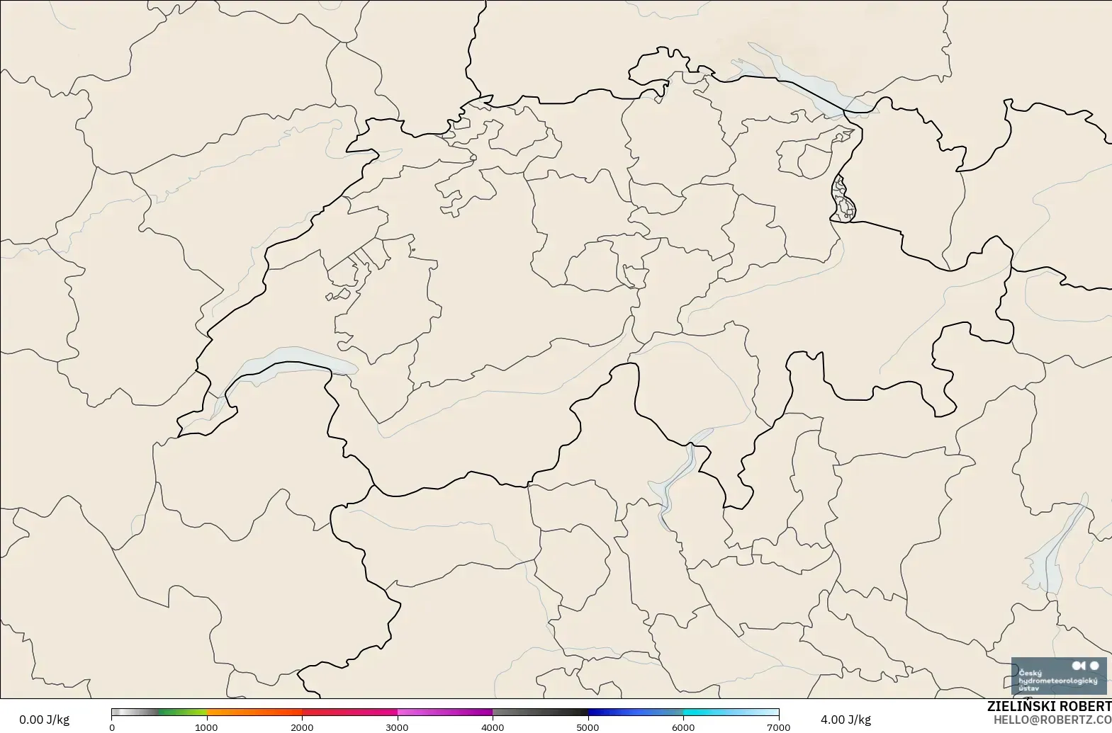 ALADIN CZ 2.3 km model - İsviçre, CAPE