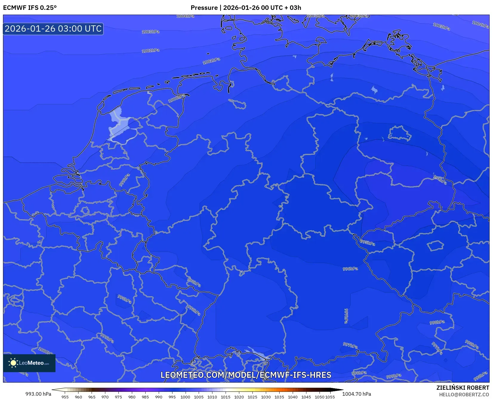 ECMWF IFS 0.25° model - Almanya, Basınç