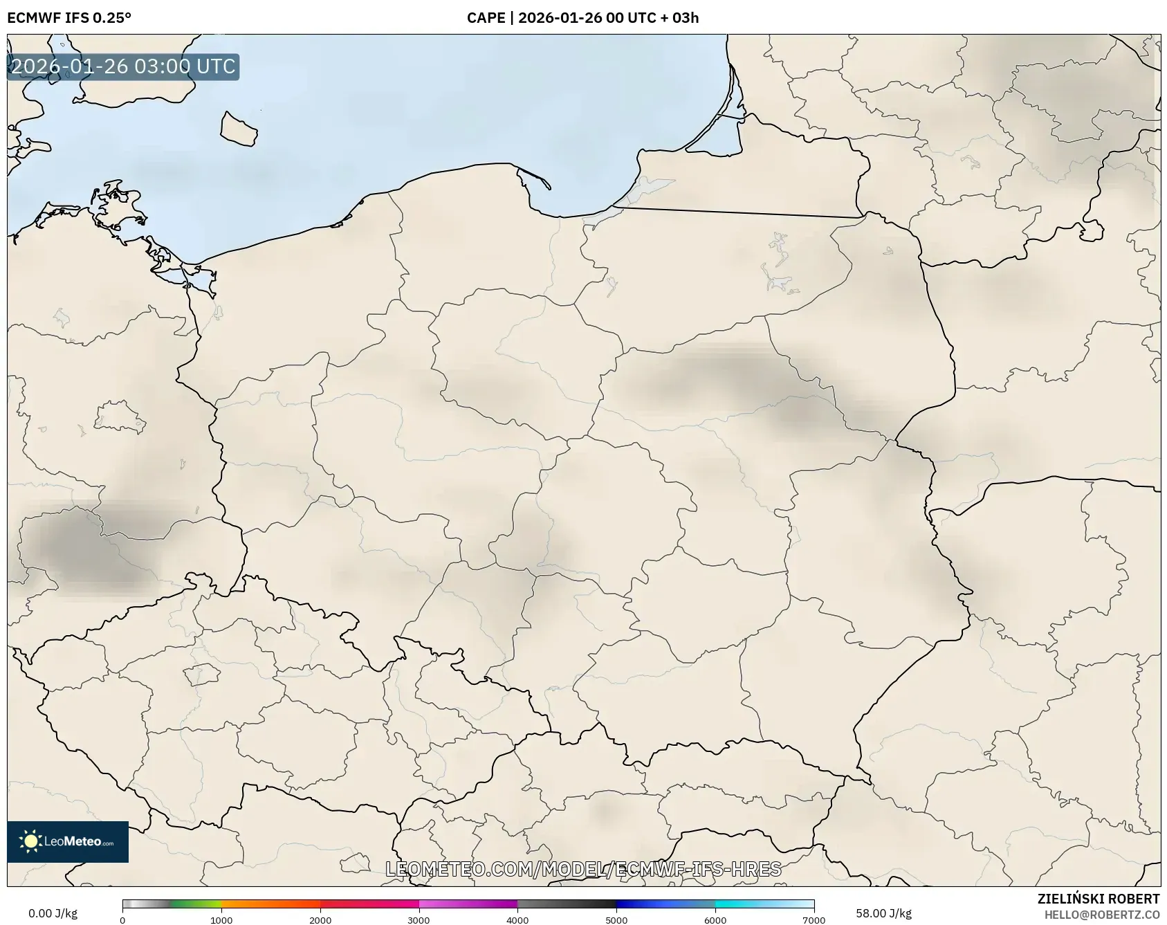 ECMWF IFS 0.25° model - Polonya, CAPE