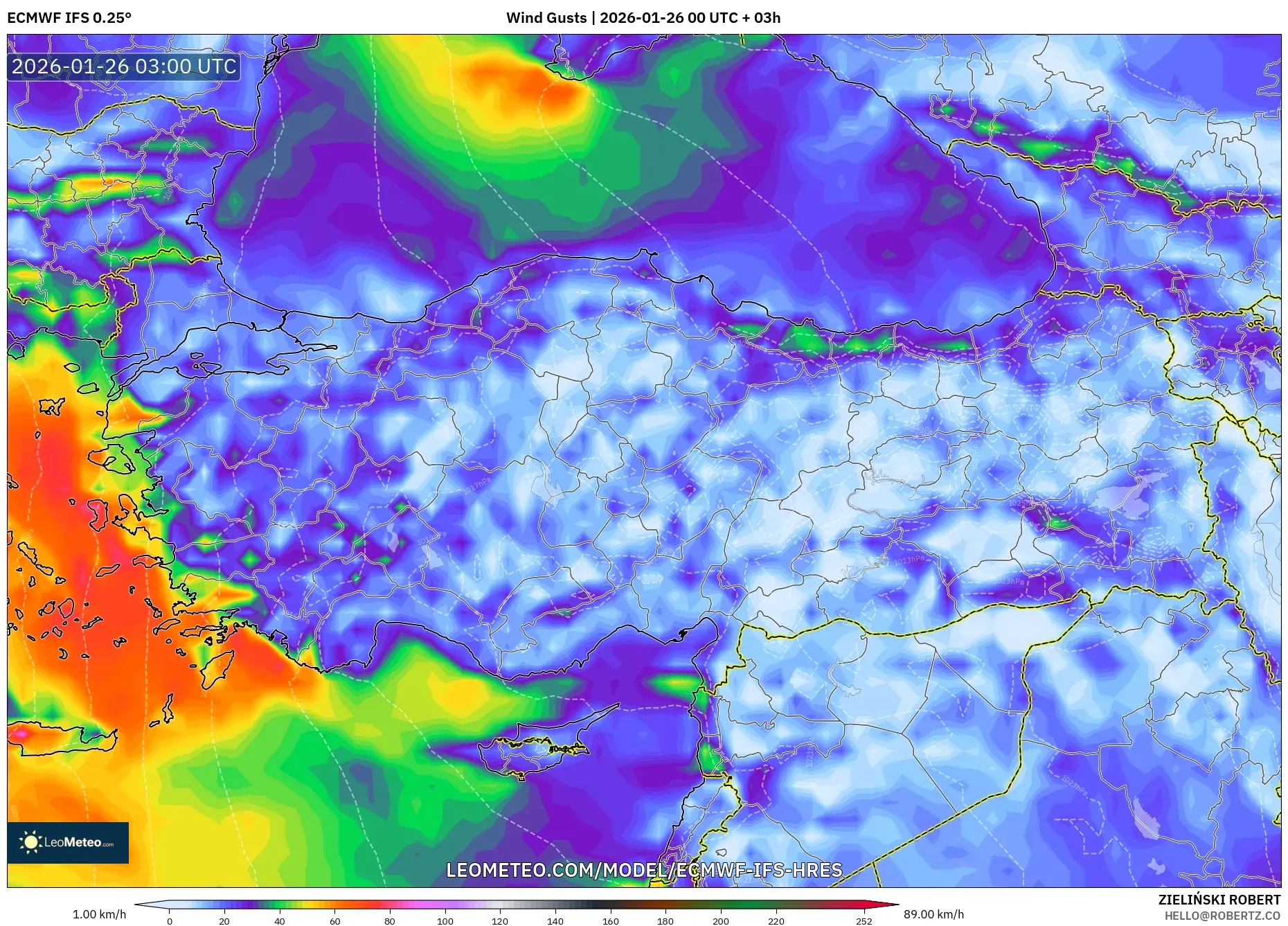 ECMWF IFS 0.25° model - Türkiye, Rüzgâr Esintileri