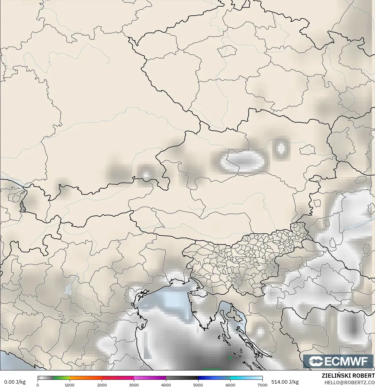 ECMWF IFS 0.25° model - Avusturya, CAPE