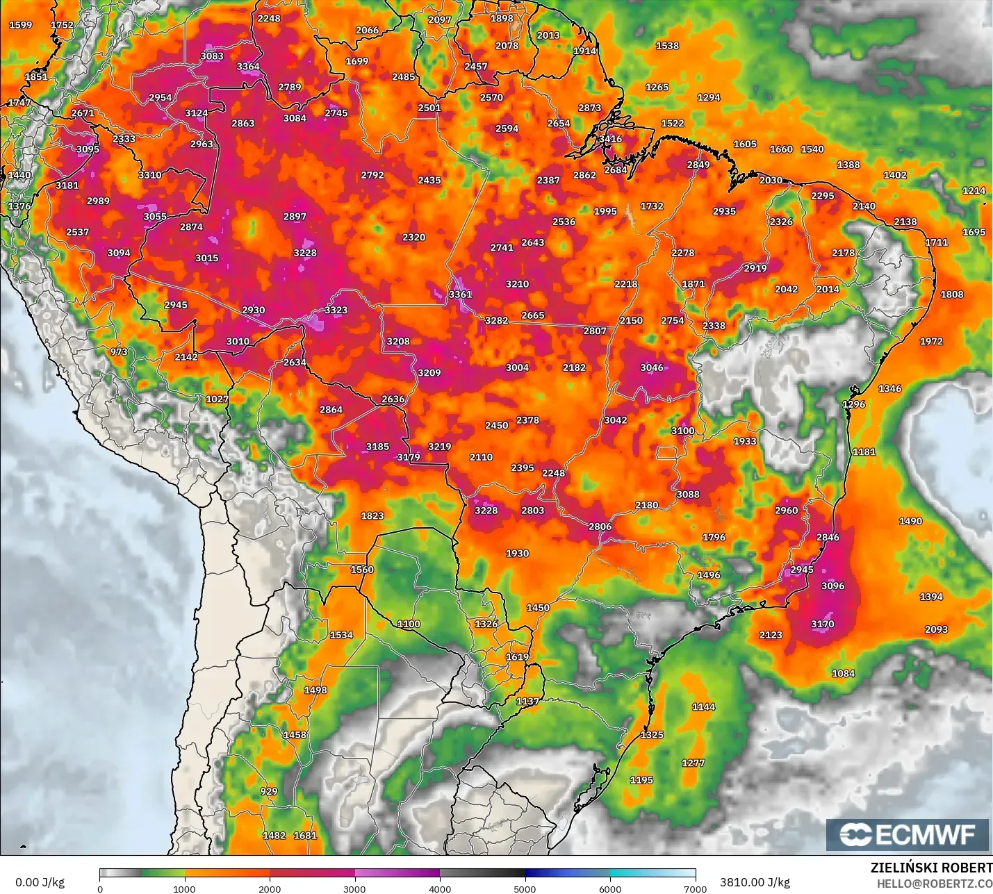 ECMWF IFS 0.25° model - Brezilya, CAPE