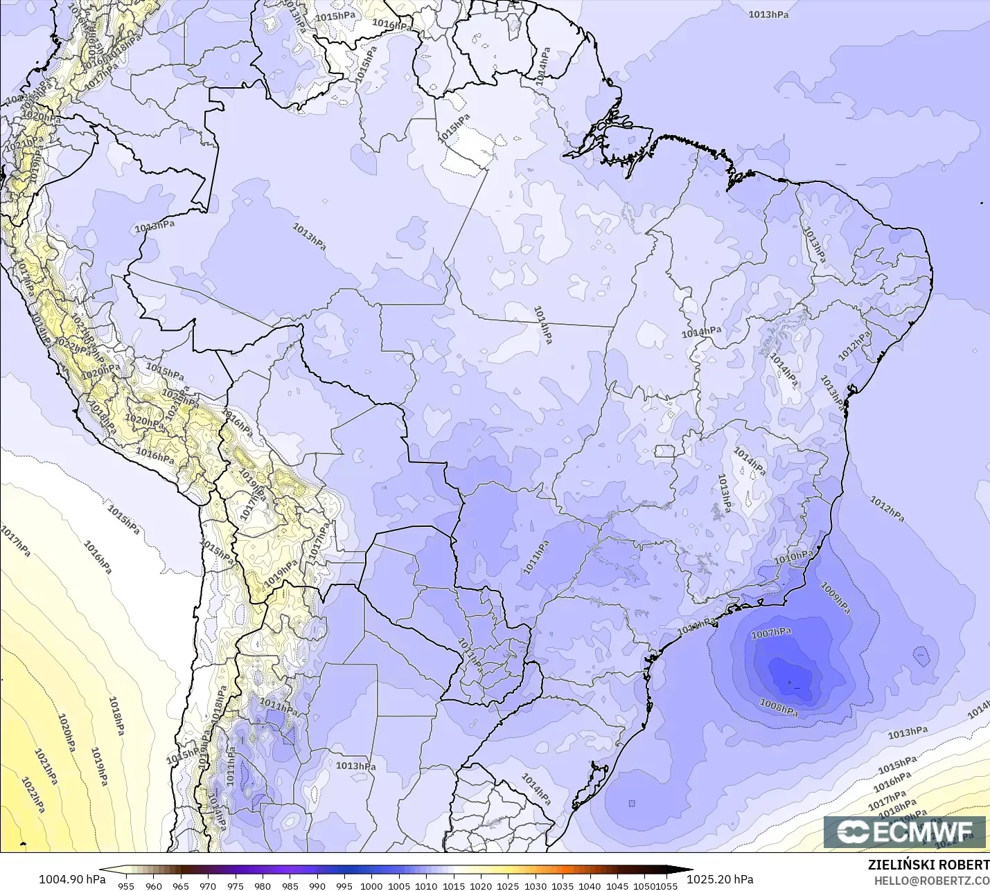 ECMWF IFS 0.25° model - Brezilya, Basınç