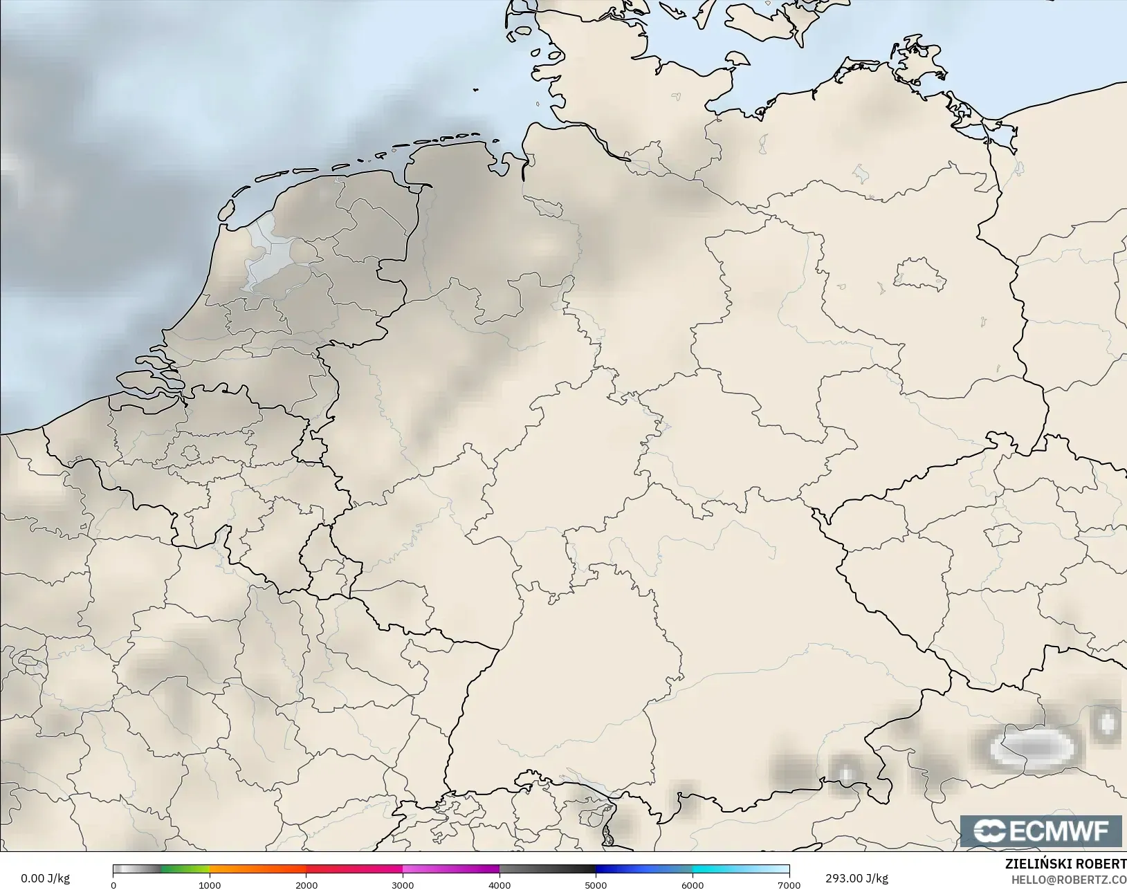 ECMWF IFS 0.25° model - Almanya, CAPE