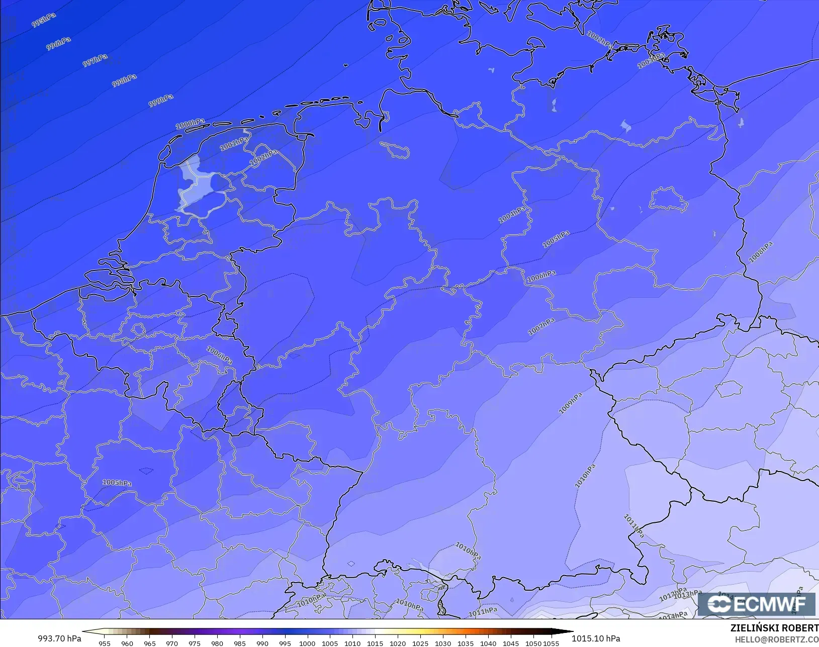 ECMWF IFS 0.25° model - Almanya, Basınç