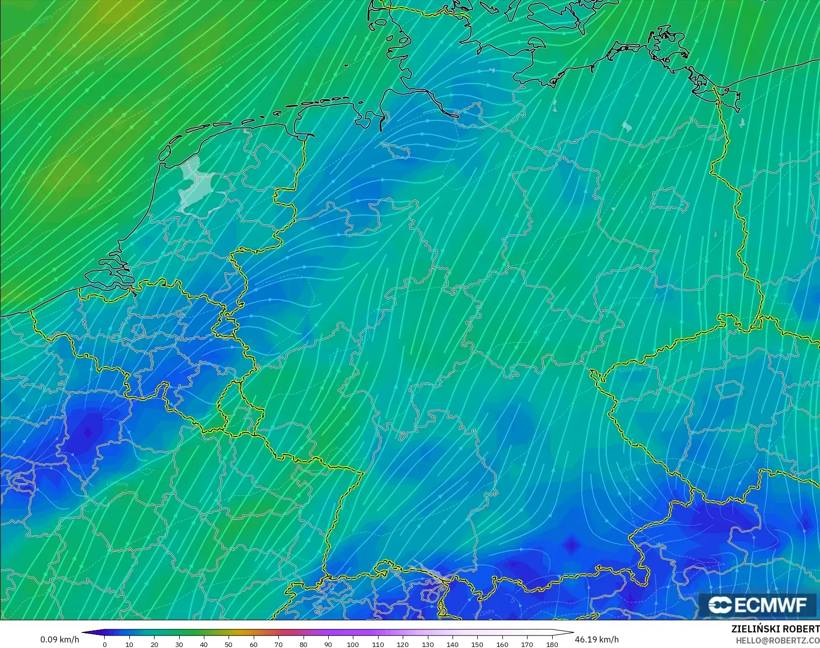 ECMWF IFS 0.25° model - Almanya, 10 m Rüzgâr