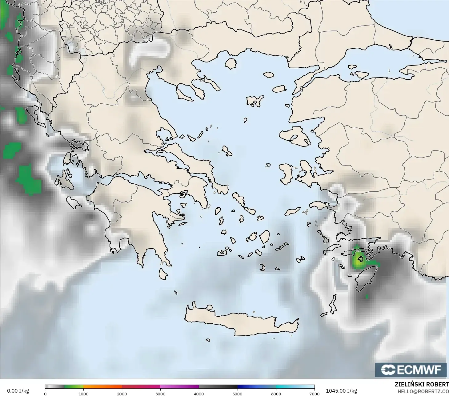 ECMWF IFS 0.25° model - Yunanistan, CAPE