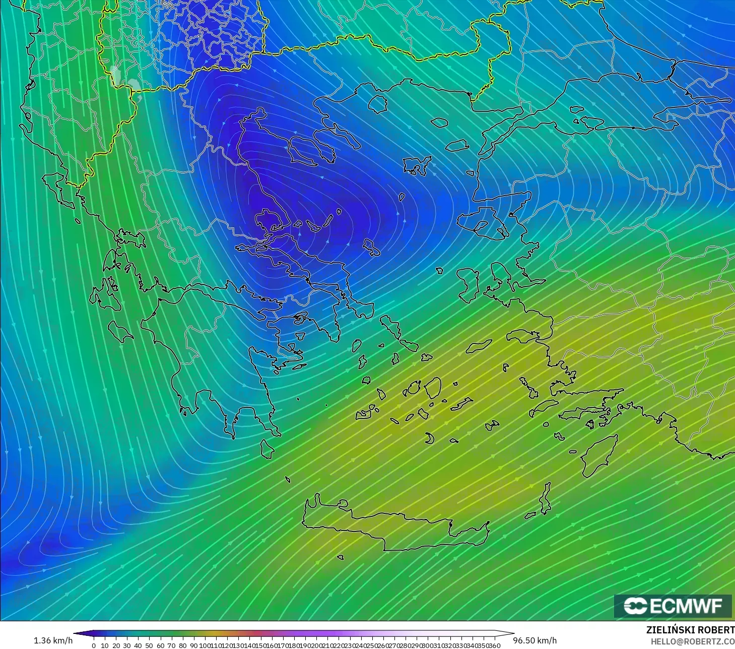 ECMWF IFS 0.25° model - Yunanistan, 300 hPa Rüzgârı (jet)