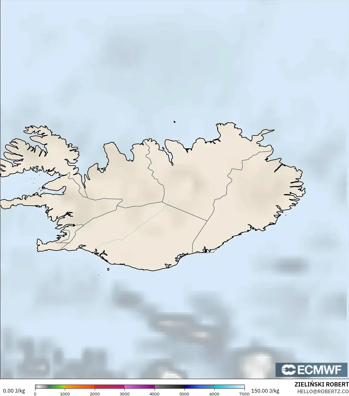 ECMWF IFS 0.25° model - İzlanda, CAPE