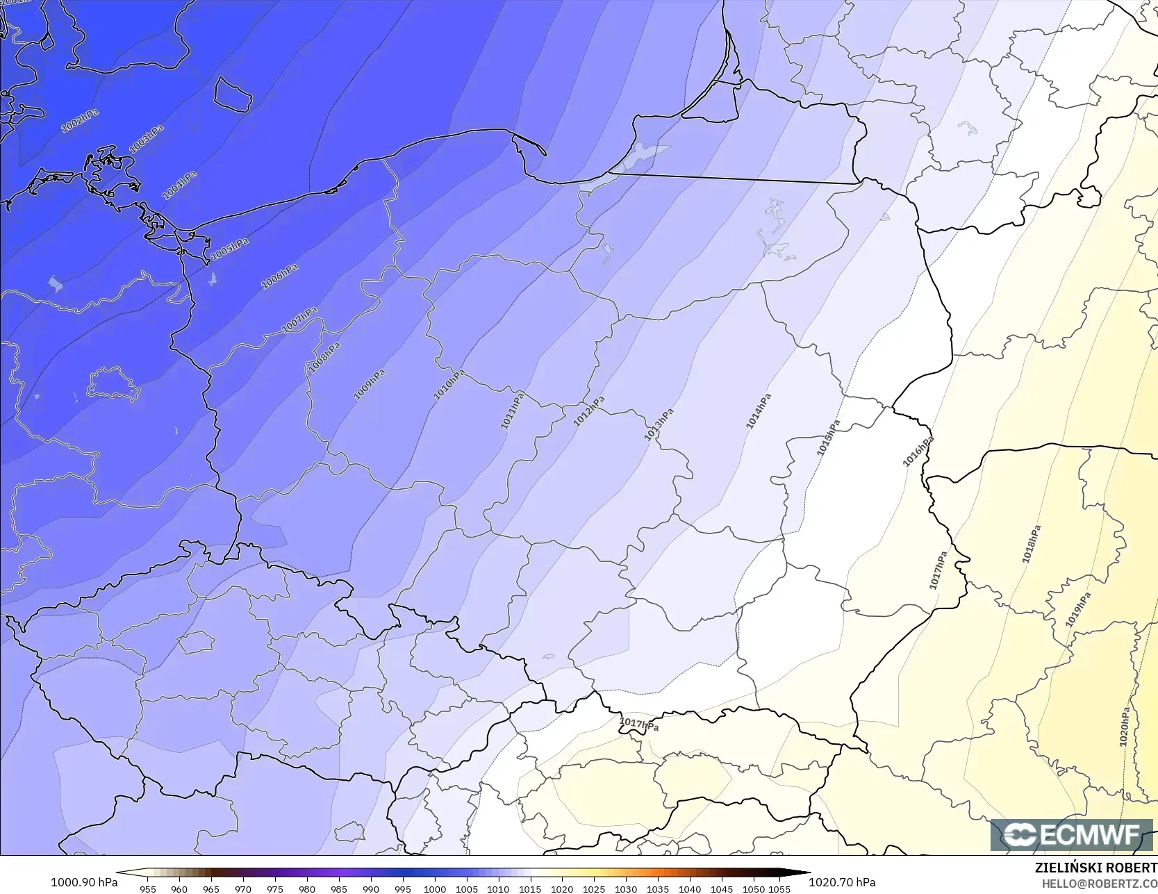ECMWF IFS 0.25° model - Polonya, Basınç