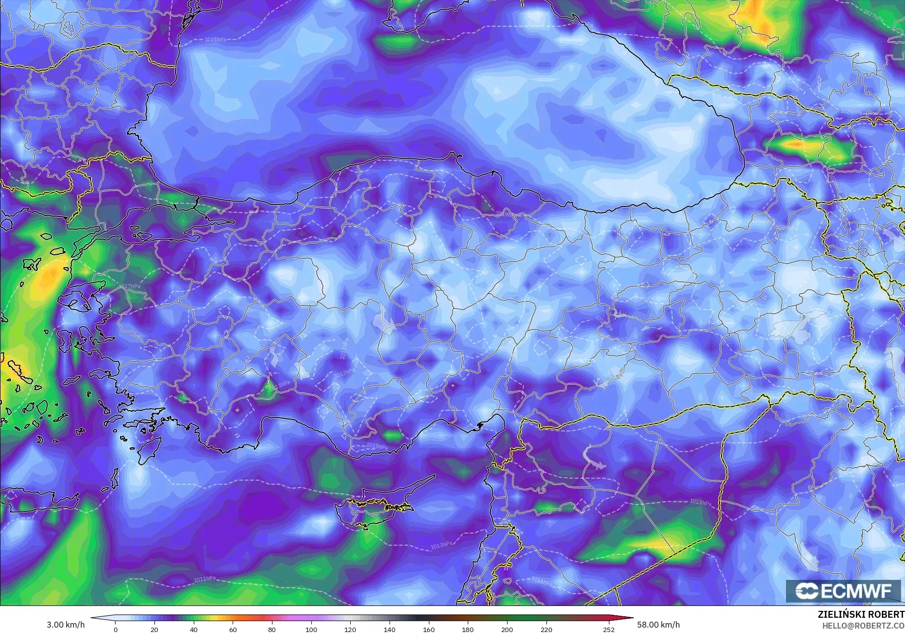 ECMWF IFS 0.25° model - Türkiye, Rüzgâr Esintileri