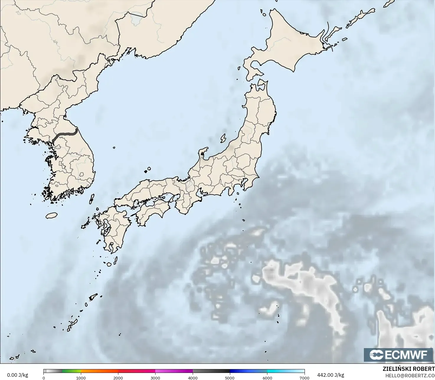 ECMWF IFS 0.25° model - Japonya, CAPE