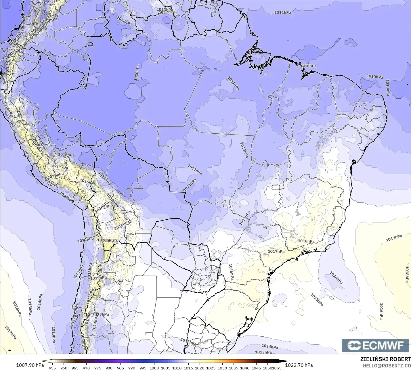 ECMWF IFS 0.25° model - Brezilya, Basınç