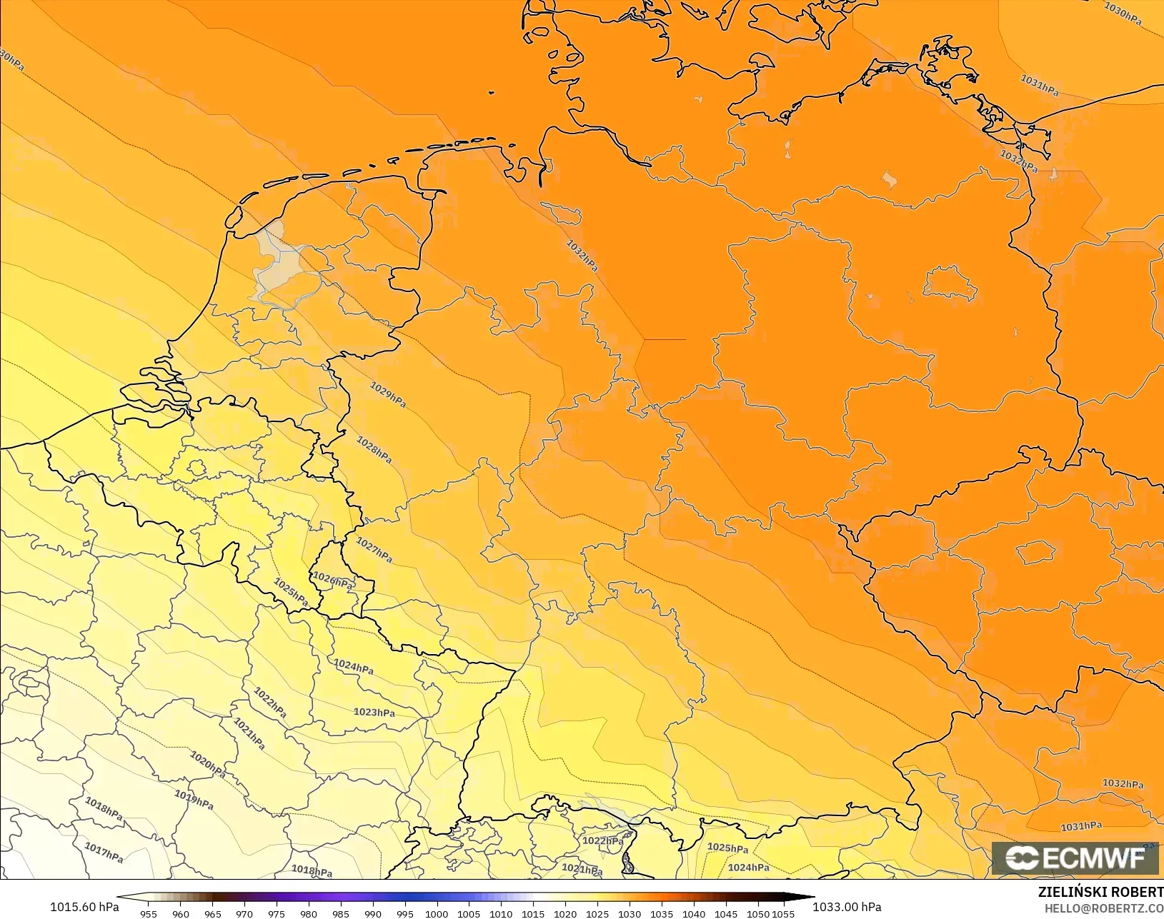 ECMWF IFS 0.25° model - Almanya, Basınç