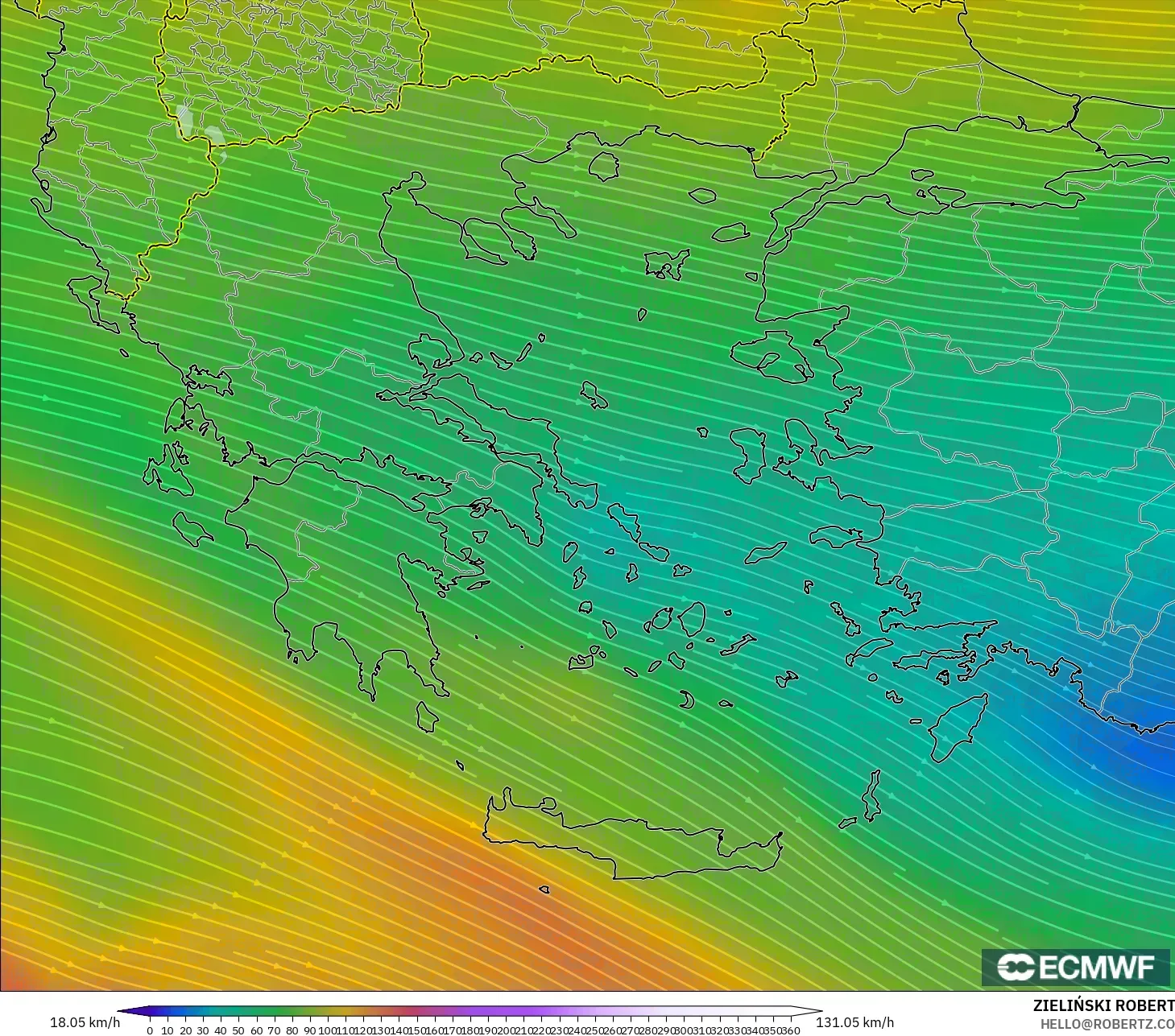 ECMWF IFS 0.25° model - Yunanistan, 300 hPa Rüzgârı (jet)