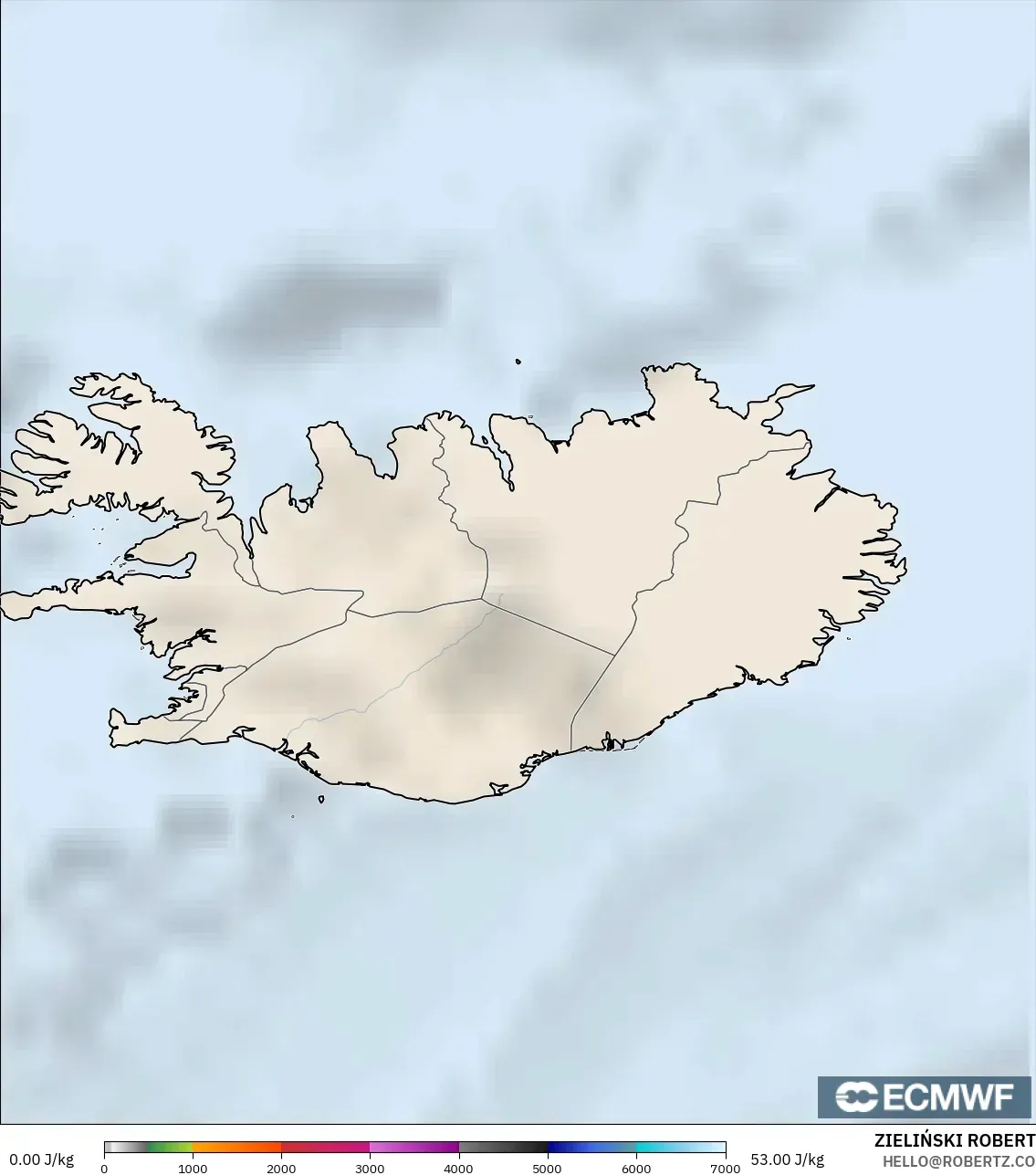 ECMWF IFS 0.25° model - İzlanda, CAPE