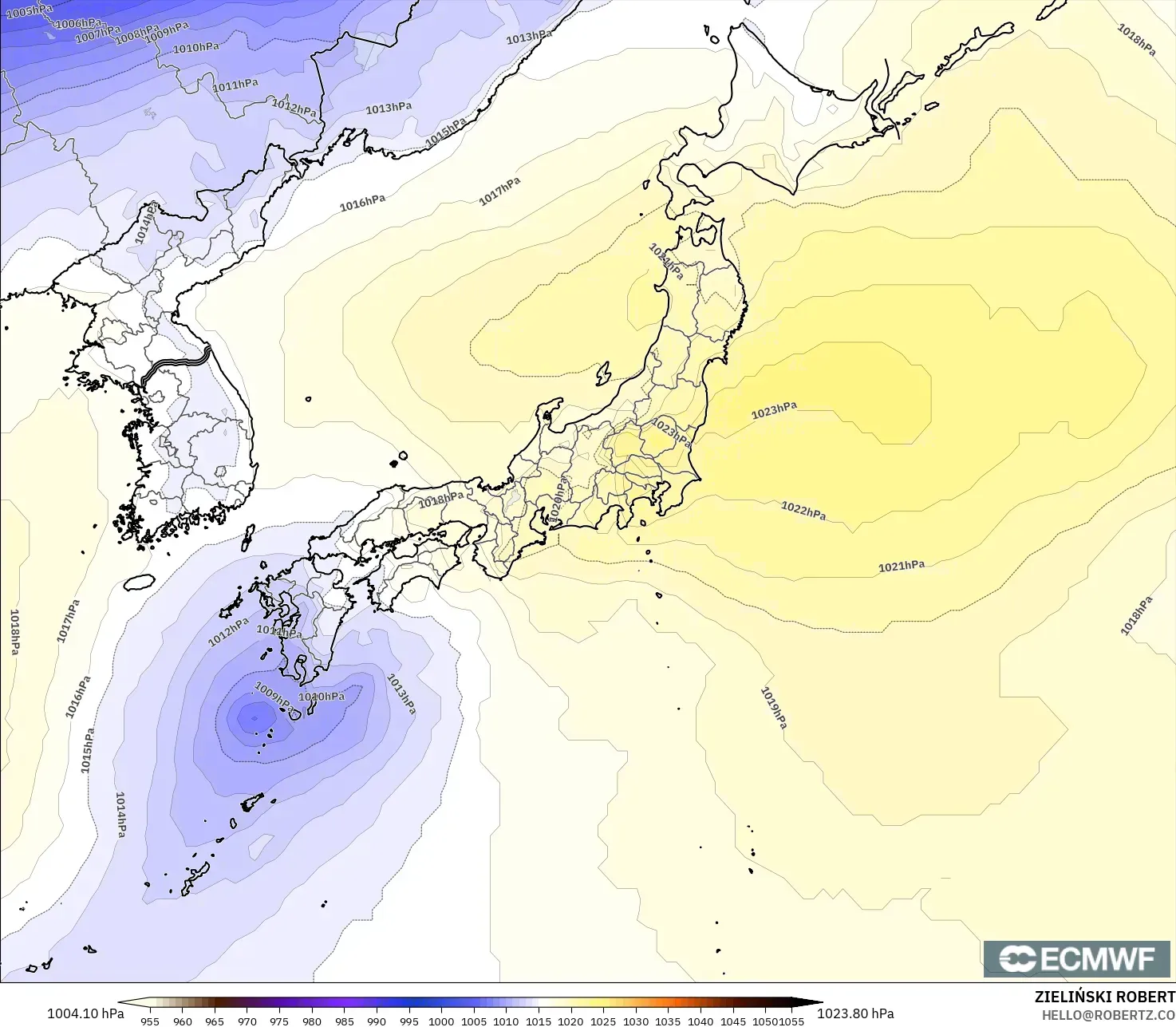 ECMWF IFS 0.25° model - Japonya, Basınç