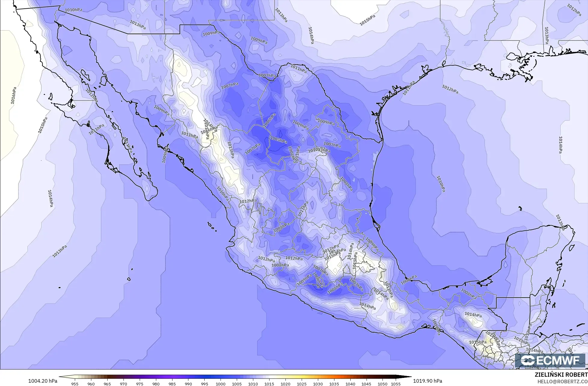 ECMWF IFS 0.25° model - Meksika, Basınç