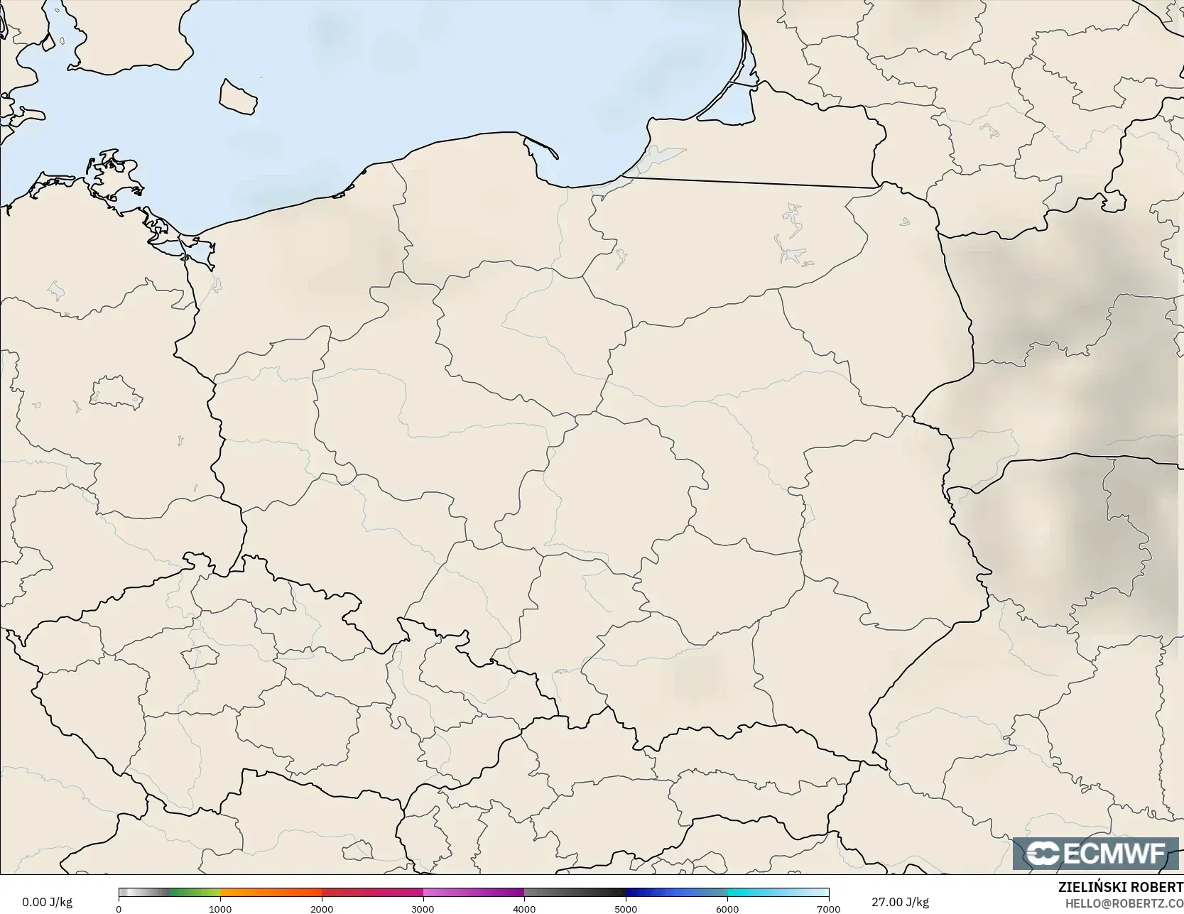 ECMWF IFS 0.25° model - Polonya, CAPE