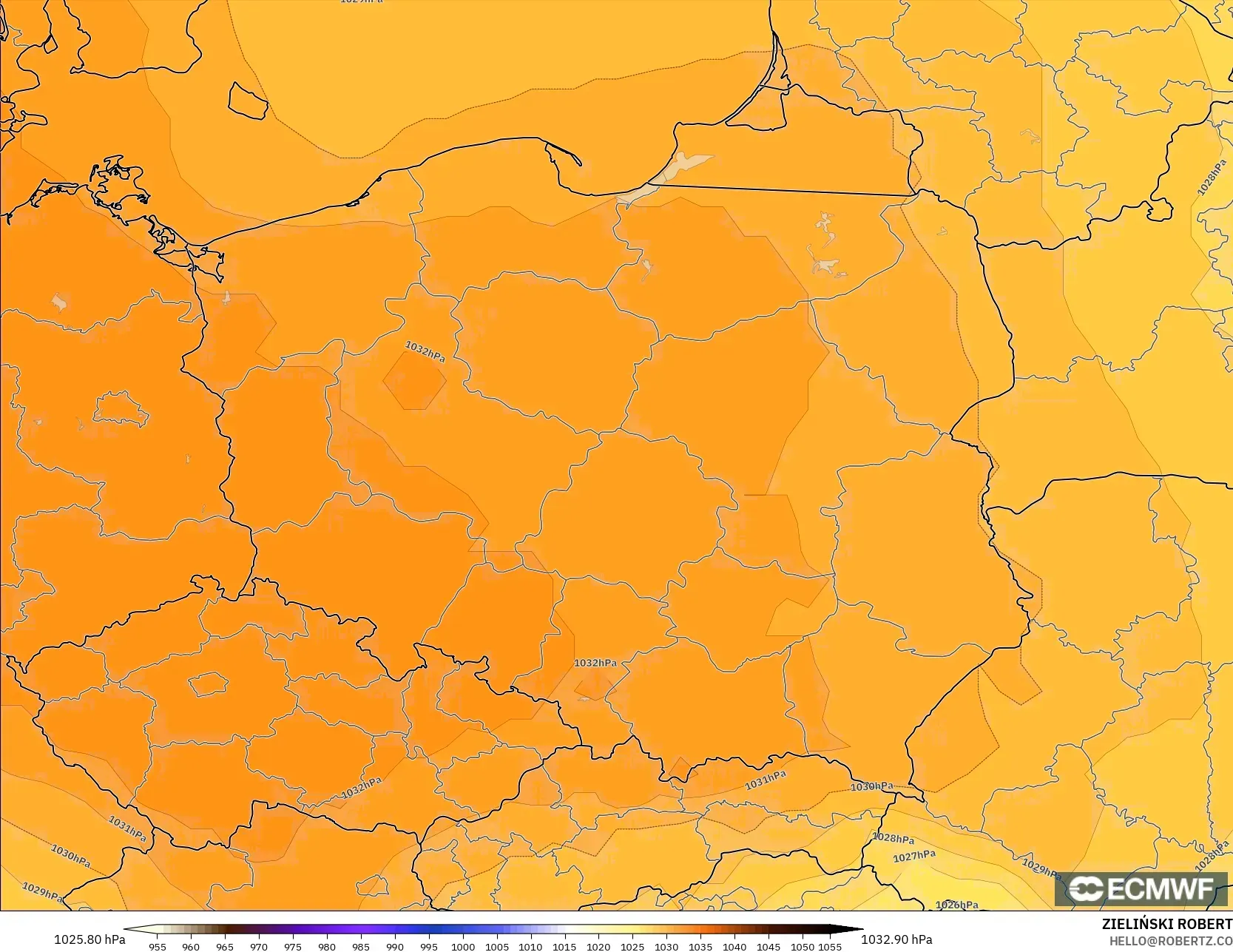 ECMWF IFS 0.25° model - Polonya, Basınç