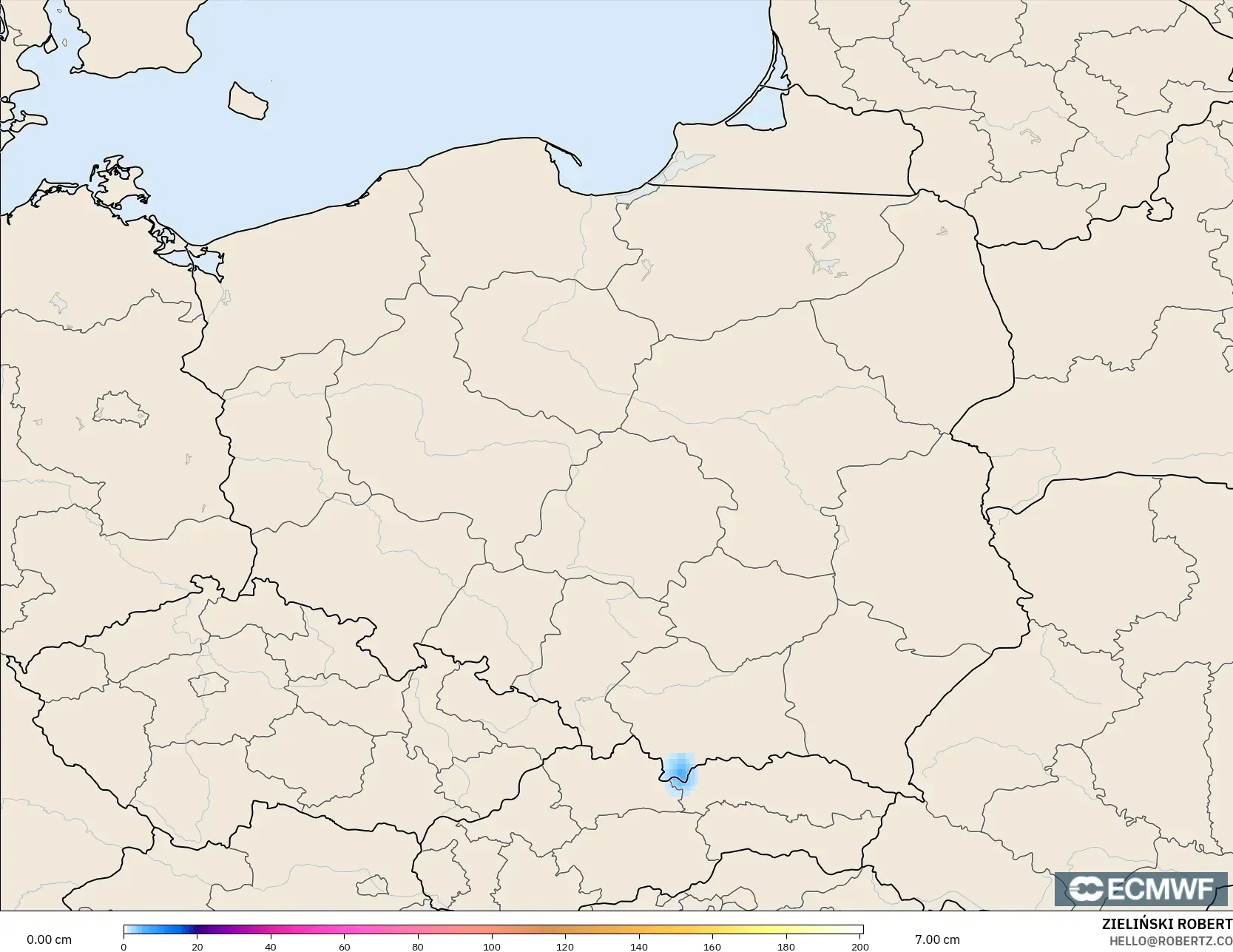 ECMWF IFS 0.25° model - Polonya, Kar Kalınlığı