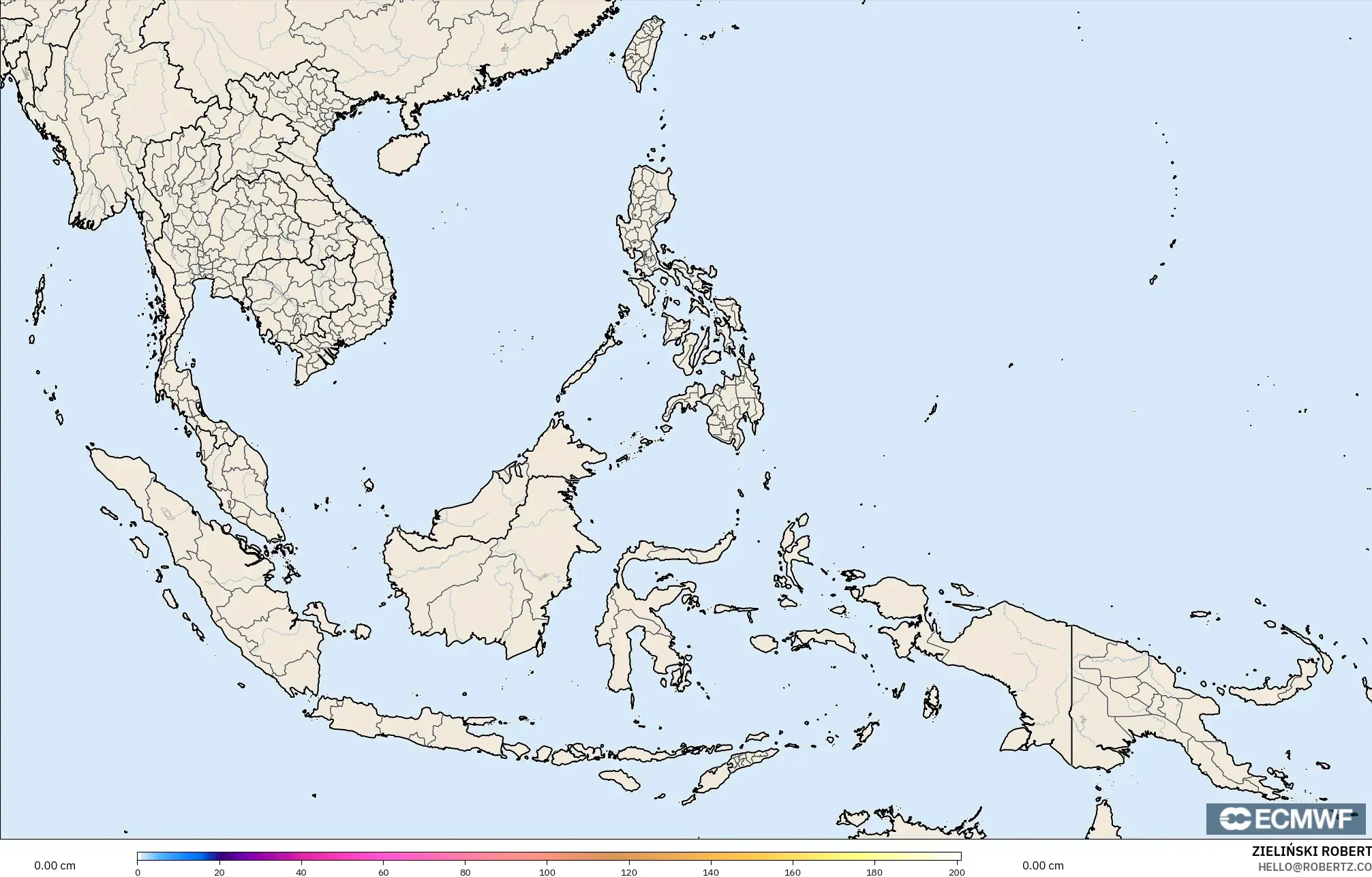 ECMWF IFS 0.25° model - Güneydoğu Asya, Kar Kalınlığı