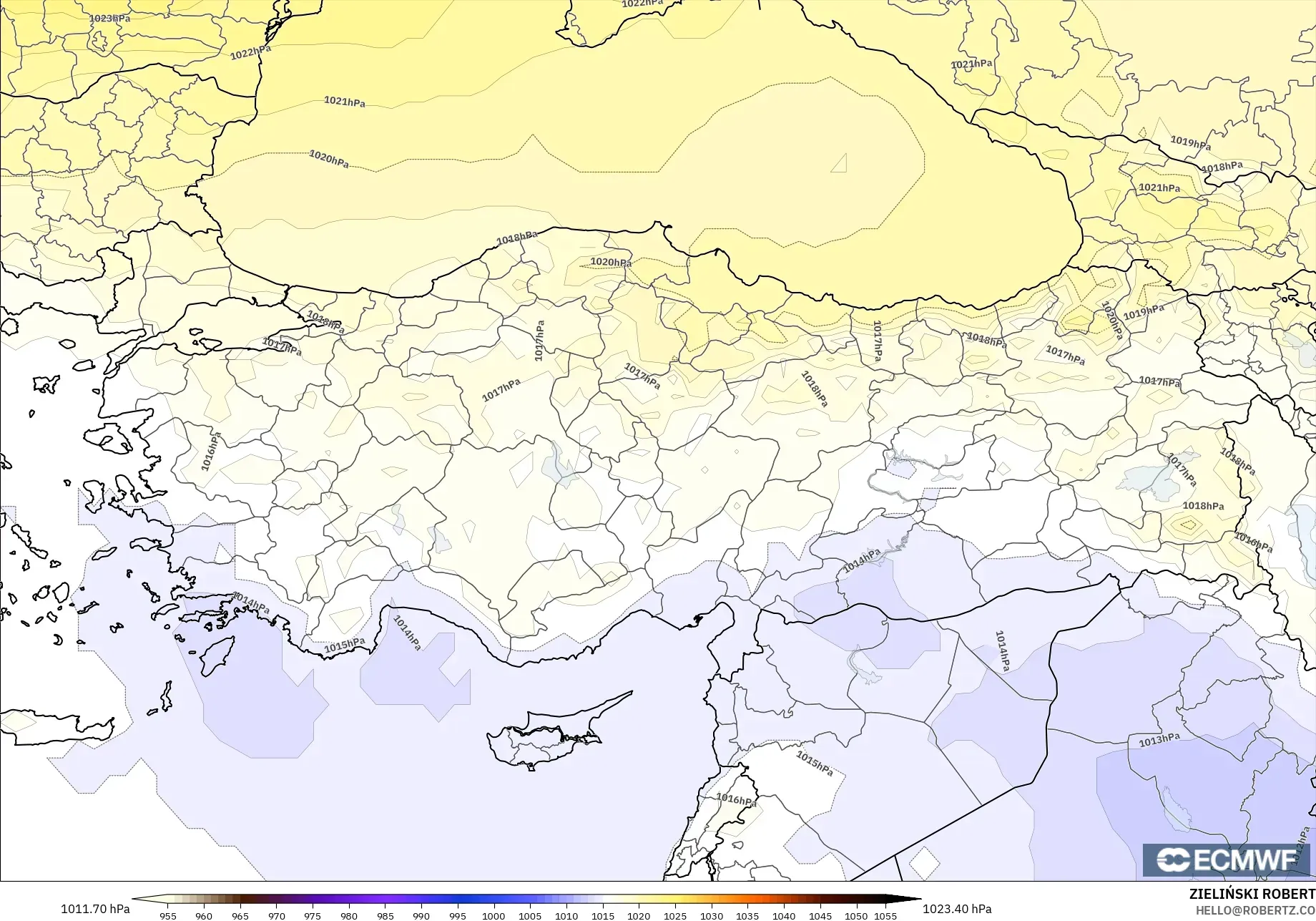 ECMWF IFS 0.25° model - Türkiye, Basınç