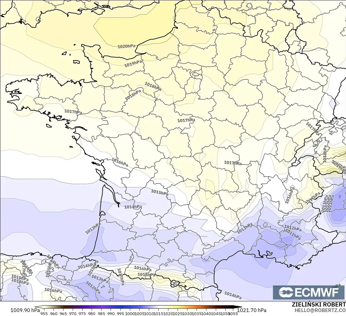 ECMWF IFS 0.25° model - Fransa, Basınç