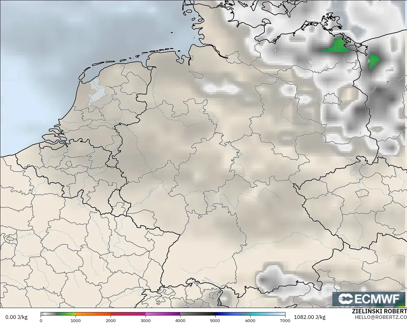 ECMWF IFS 0.25° model - Almanya, CAPE