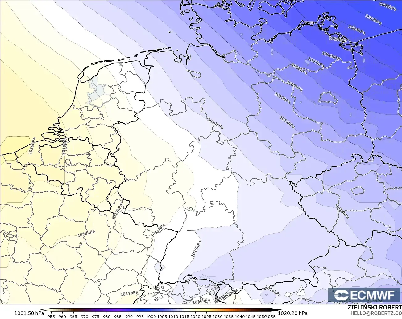 ECMWF IFS 0.25° model - Almanya, Basınç
