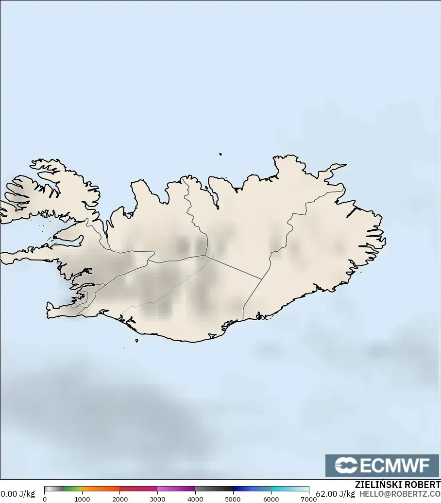 ECMWF IFS 0.25° model - İzlanda, CAPE
