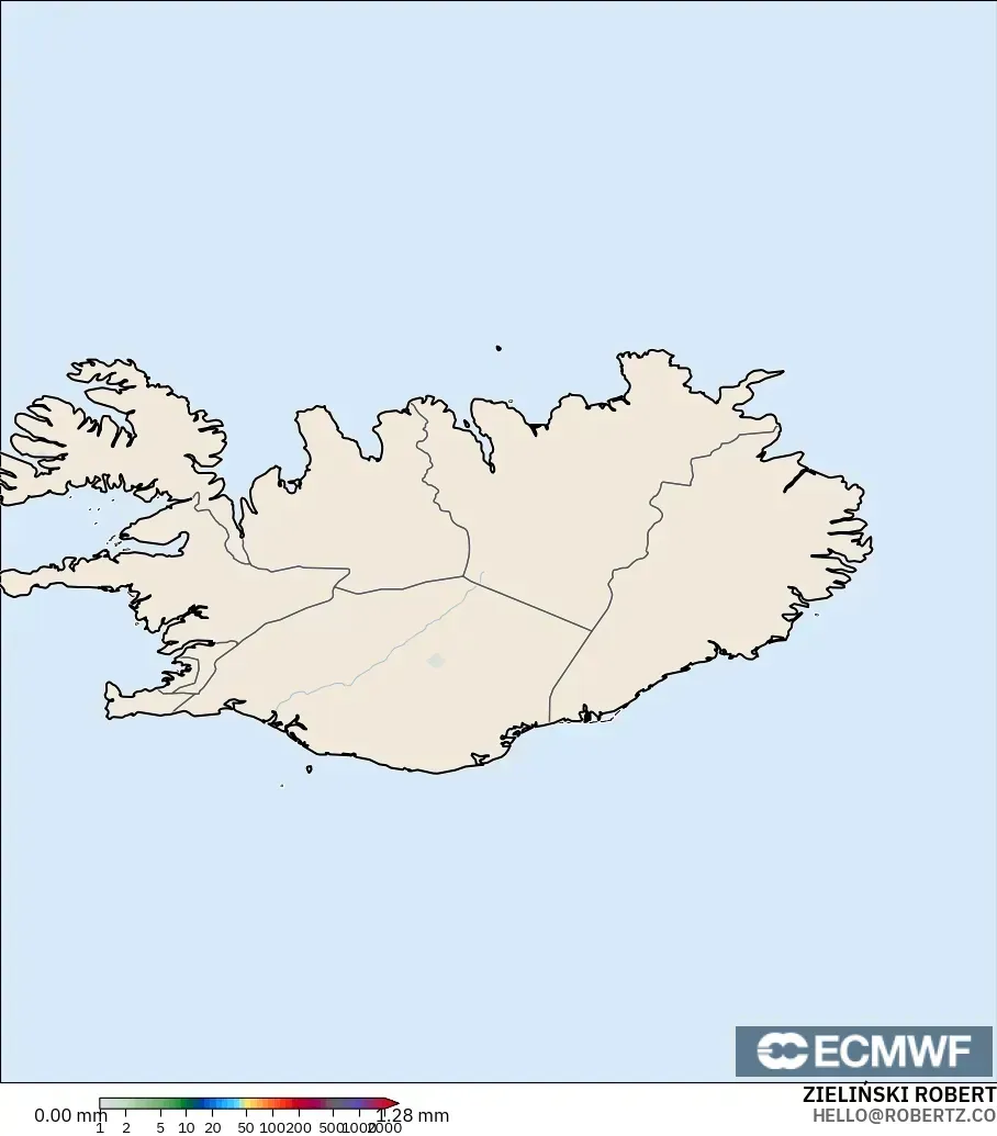 ECMWF IFS 0.25° model - İzlanda, Yağış Birikimi