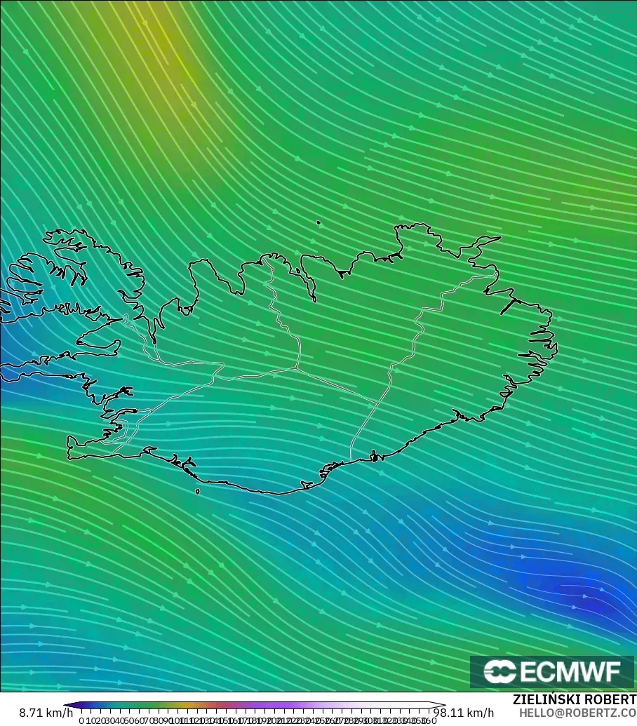 ECMWF IFS 0.25° model - İzlanda, 300 hPa Rüzgârı (jet)