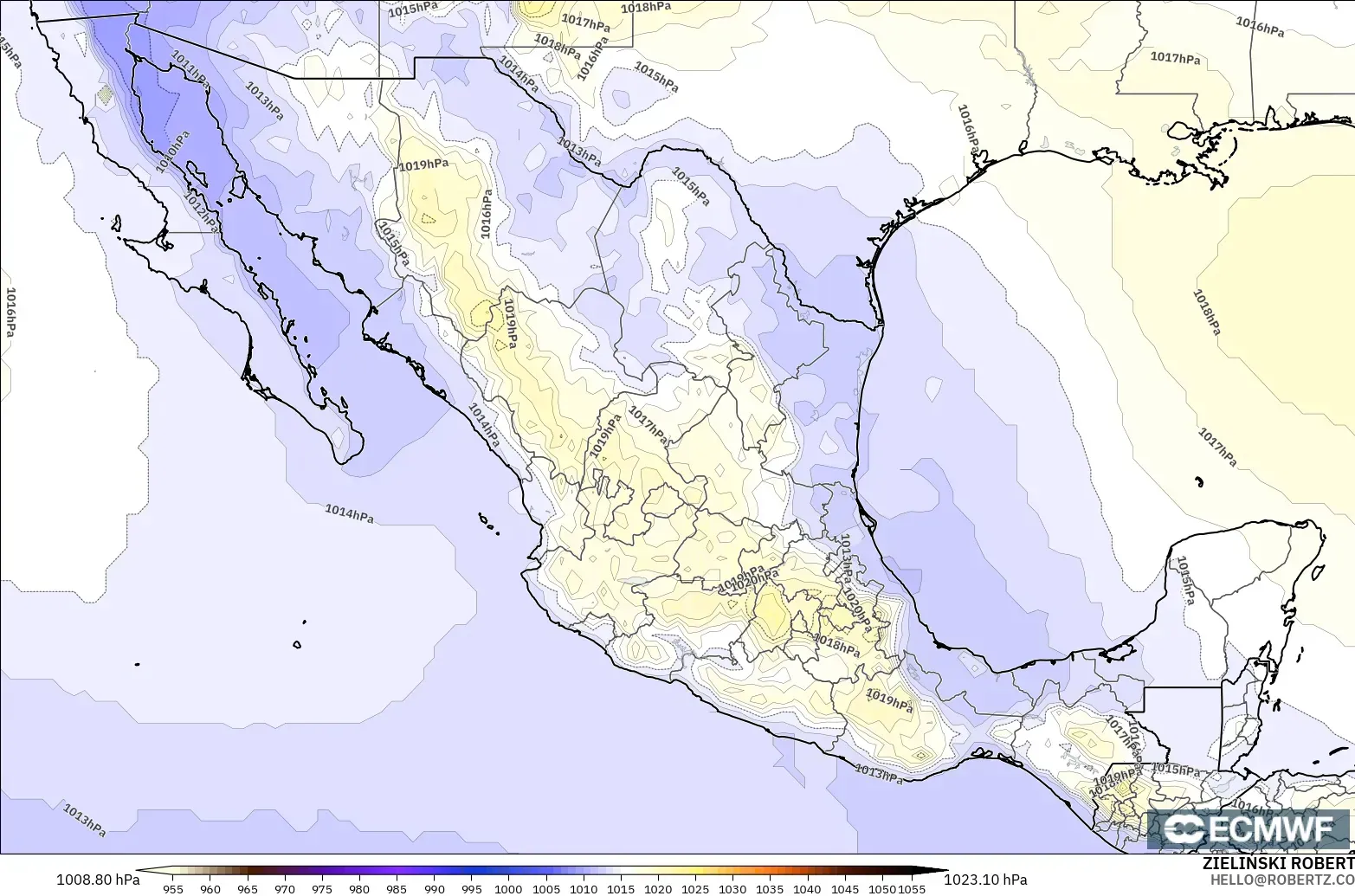 ECMWF IFS 0.25° model - Meksika, Basınç