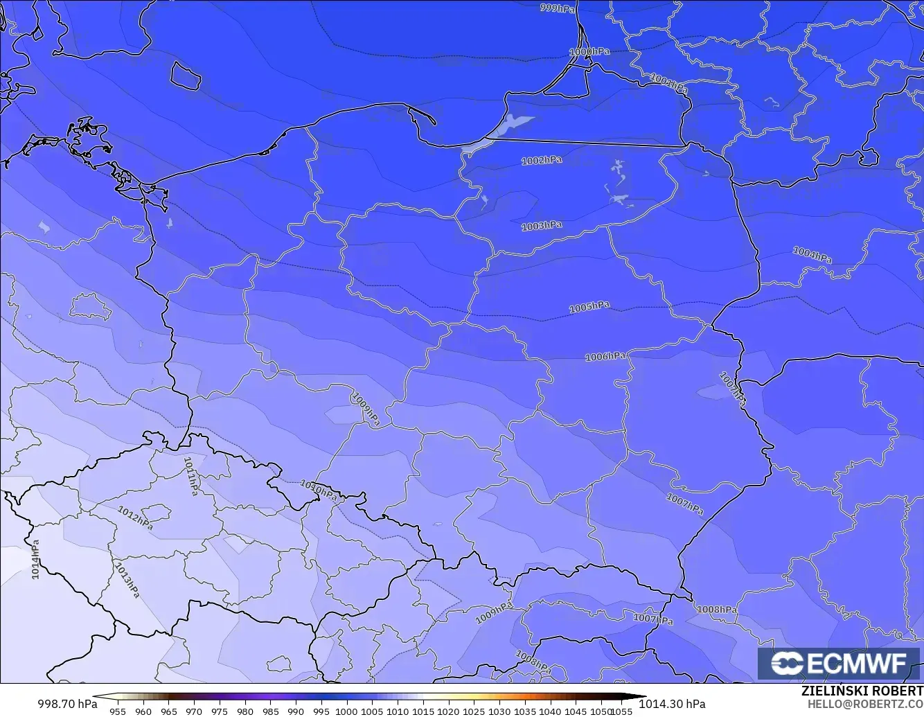 ECMWF IFS 0.25° model - Polonya, Basınç