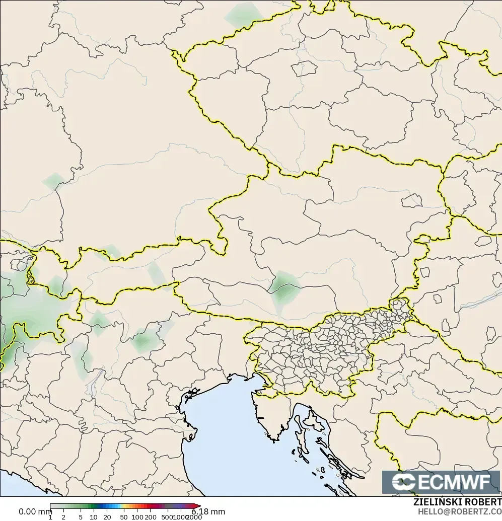 ECMWF IFS 0.25° model - Avusturya, Yağış Birikimi