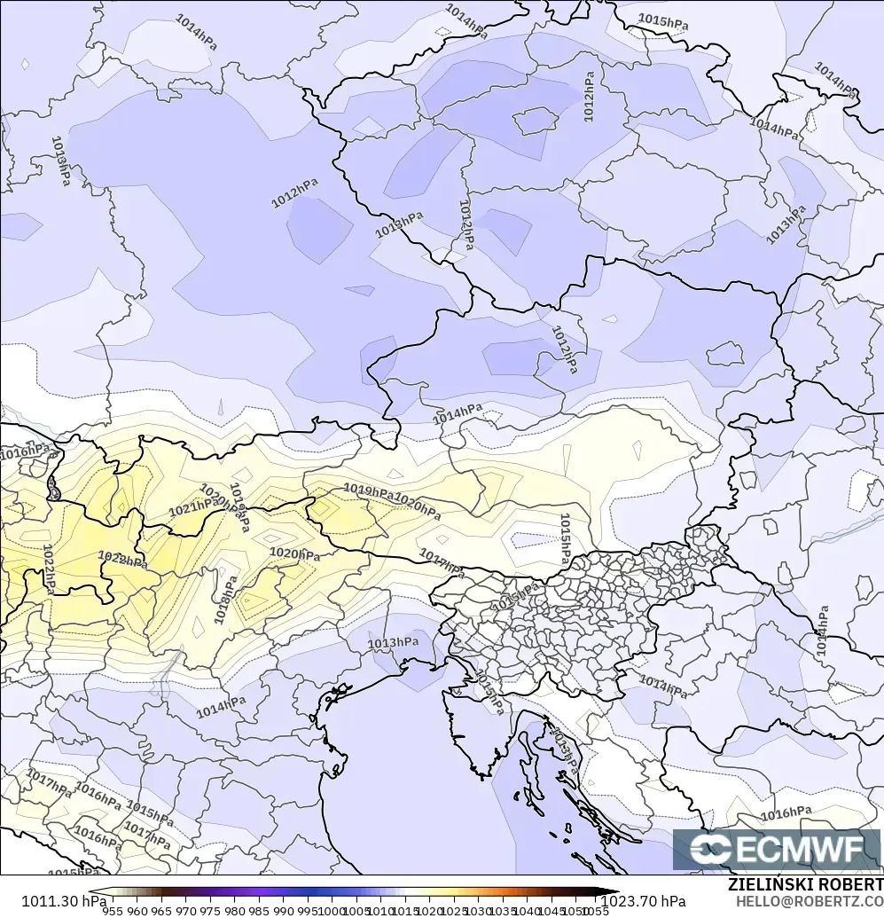 ECMWF IFS 0.25° model - Avusturya, Basınç