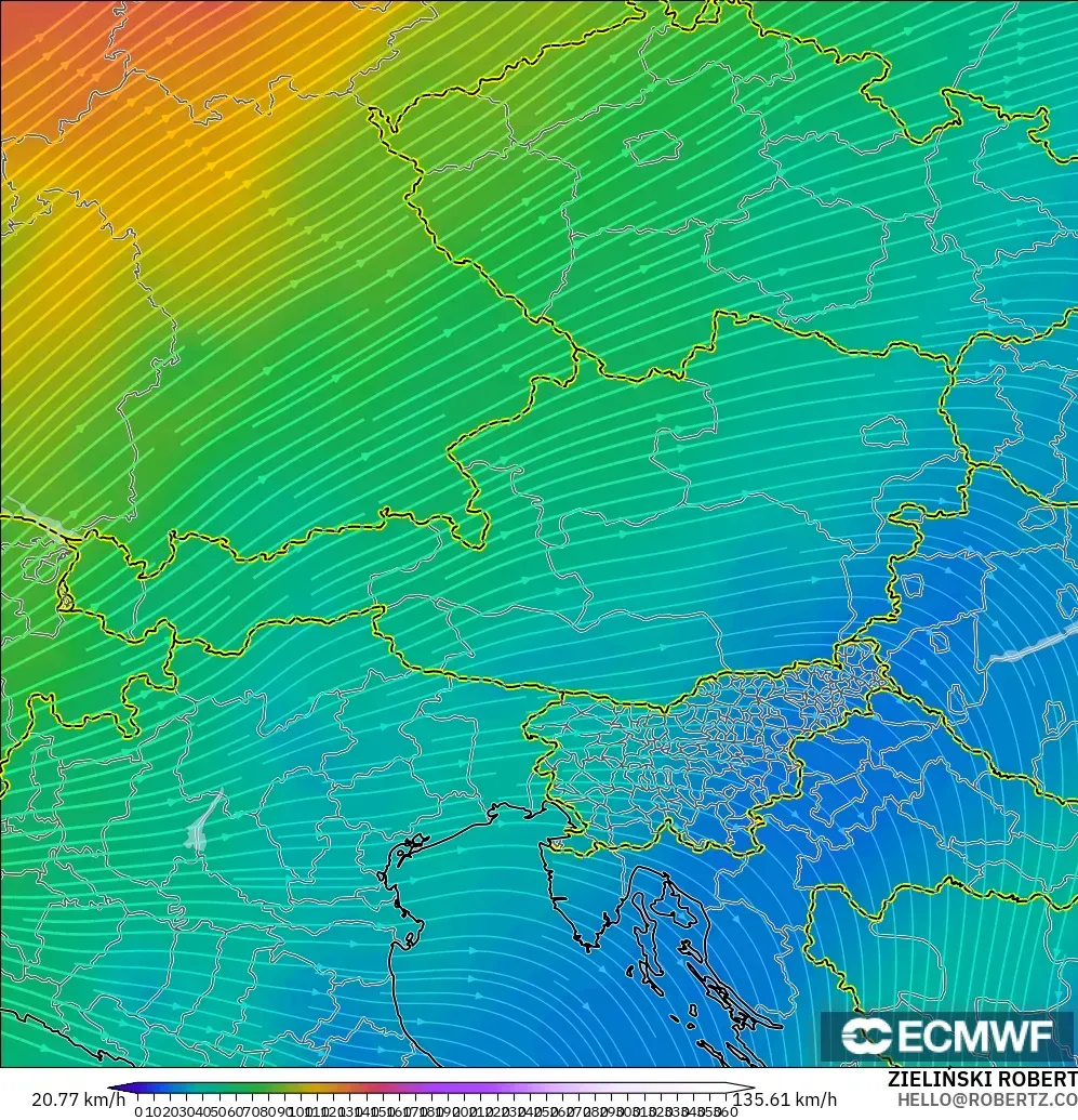 ECMWF IFS 0.25° model - Avusturya, 300 hPa Rüzgârı (jet)