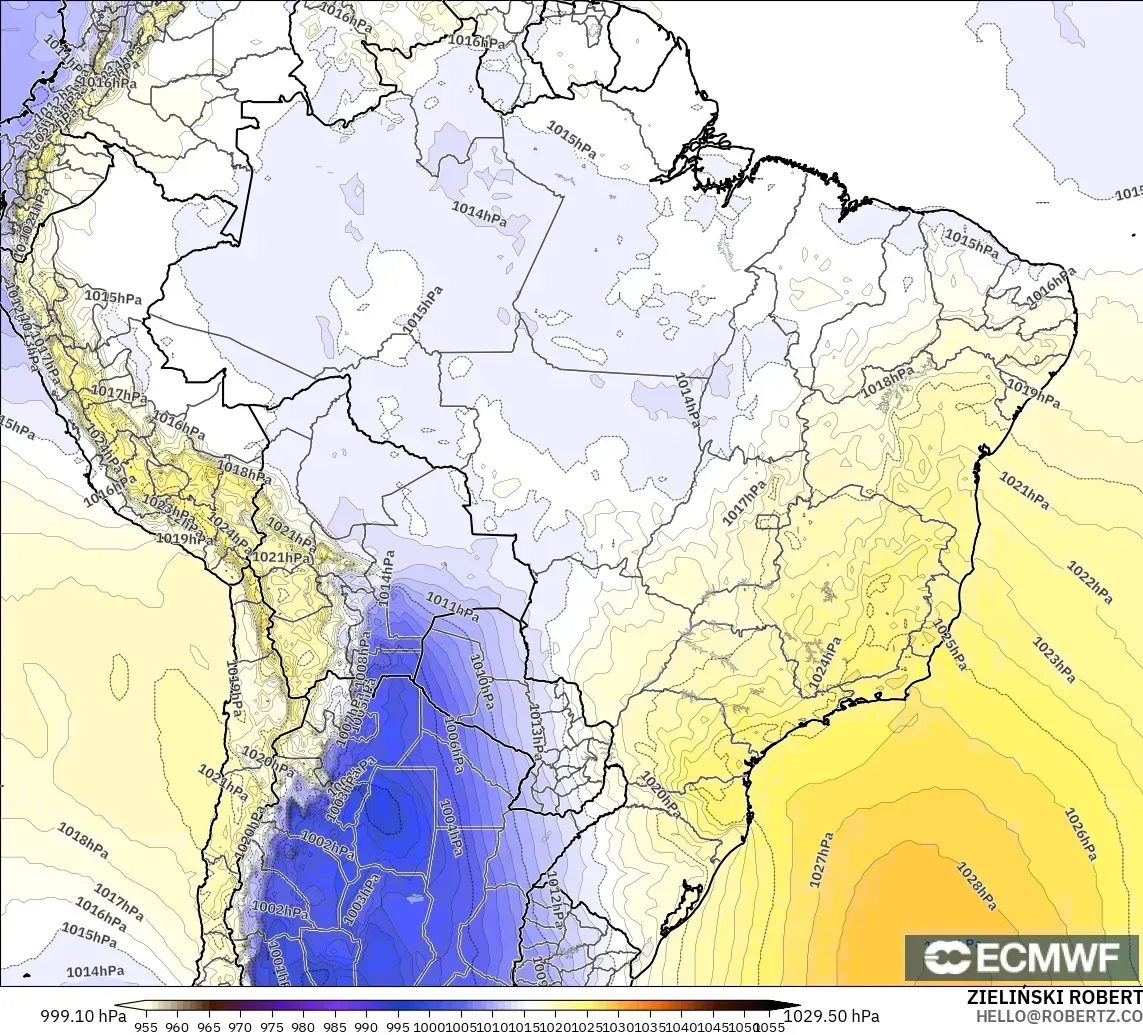 ECMWF IFS 0.25° model - Brezilya, Basınç