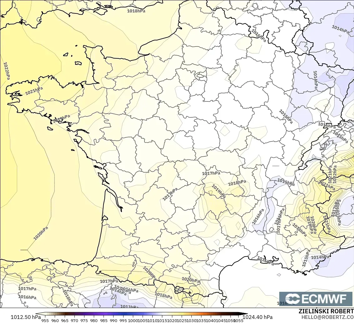 ECMWF IFS 0.25° model - Fransa, Basınç