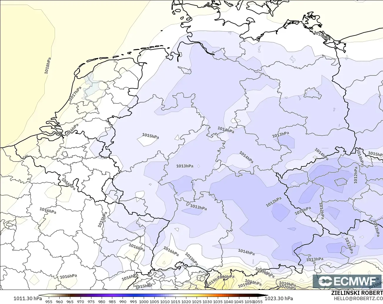 ECMWF IFS 0.25° model - Almanya, Basınç