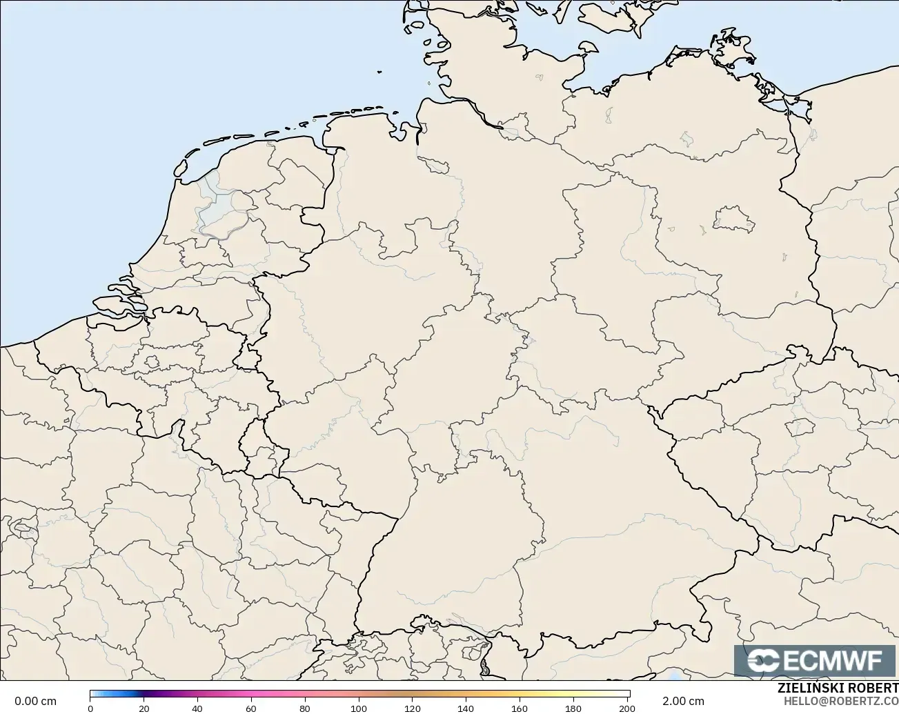 ECMWF IFS 0.25° model - Almanya, Kar Kalınlığı