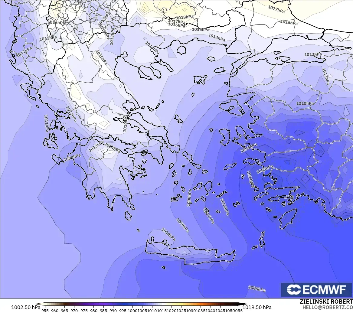 ECMWF IFS 0.25° model - Yunanistan, Basınç