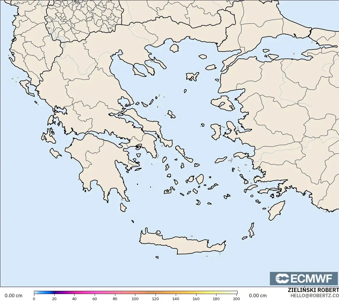 ECMWF IFS 0.25° model - Yunanistan, Kar Kalınlığı